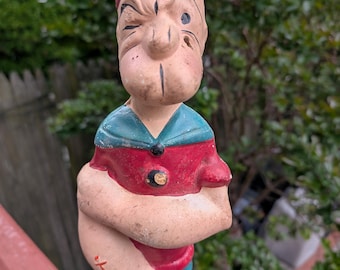 Figurka Popeye The Sailor Man z lat 30. XX wieku, wysokość 15 cali. Rzadkość!