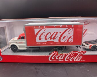 M2 Machines Coca-cola Tractor Trailer and Race Car in Original Box