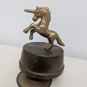 Vintage Brass Unicorn Music box