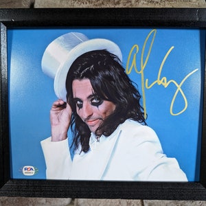 Autographed Alice Cooper 8x10 inch framed photo with certificate of authenticity from PSA