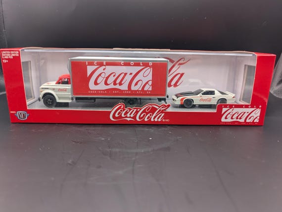 M2 Machines Coca-cola Tractor Trailer and Race Car in Original Box