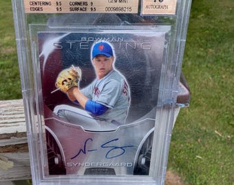 Autographed Noah Syndergaard NY Mets 2013 Bownan Sterling Rookie Prospects Card. Certified Authentic And Graded 9.5 Gem Mint  By Beckett