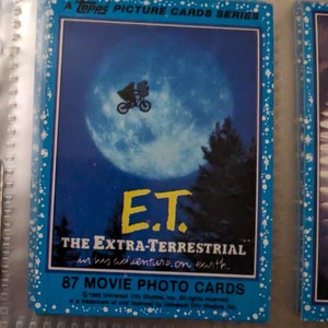 1982 Topps E.T. Le jeu de cartes extraterrestre avec liste de contrôle et jeu complet d'autocollants.