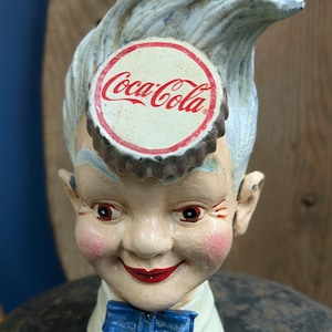 Vintage Coca-Cola Sprite Boy Cast Iron Piggy Bank