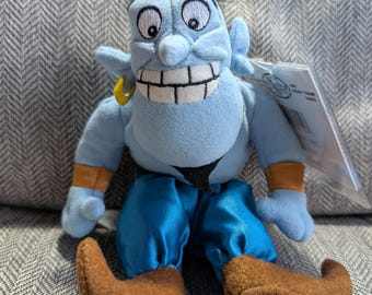 Vintage Retired Disney Store Aladdin The Genie  Bean Bag Plush 8 inch With Original Tags