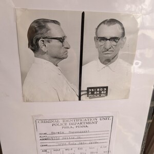 Vintage original 1960s Mugshots from The Philadelphia Pennsylvania Police Department