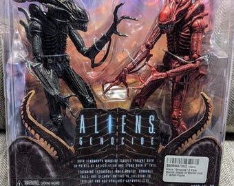 NECA Aliens Genocide Red and Black Xenomorph Warrior 7 &quot; Action figures in original box never opened