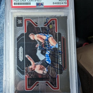 Autographed WWF WWE The King Jerry Lawler Panini trading card Authenticated and slabed by PSA