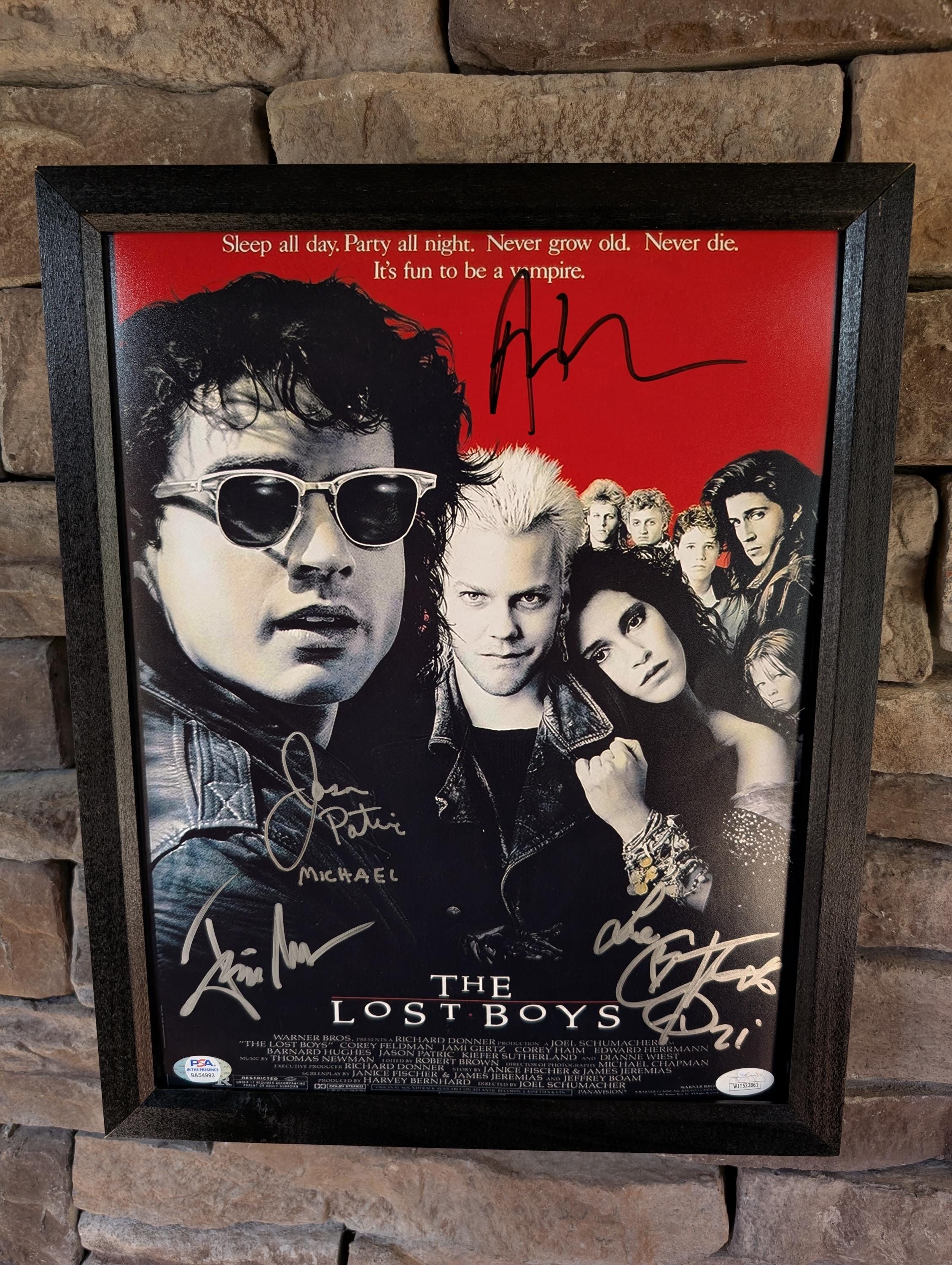 Autographed Alex Winter Corey Feldman Jason Patric Jamison