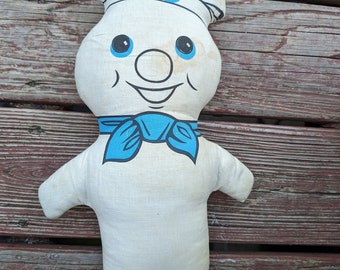 Poupée en peluche Pillsbury Dough Boy Poppin Fresh vintage des années 1970.