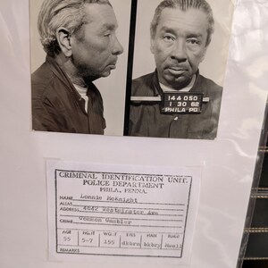 Vintage original 1960s Mugshots from The Philadelphia Pennsylvania Police Department