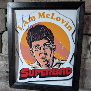 Autographed Christopher Mintz-Plasse  Fogel McLovin 8x10 inch framed photo with certificate of authenticity from JSA