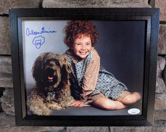 Autographed Aileen Quinn Annie 1982 Film 8x10 inch framed photo with certificate of authenticity from JSA