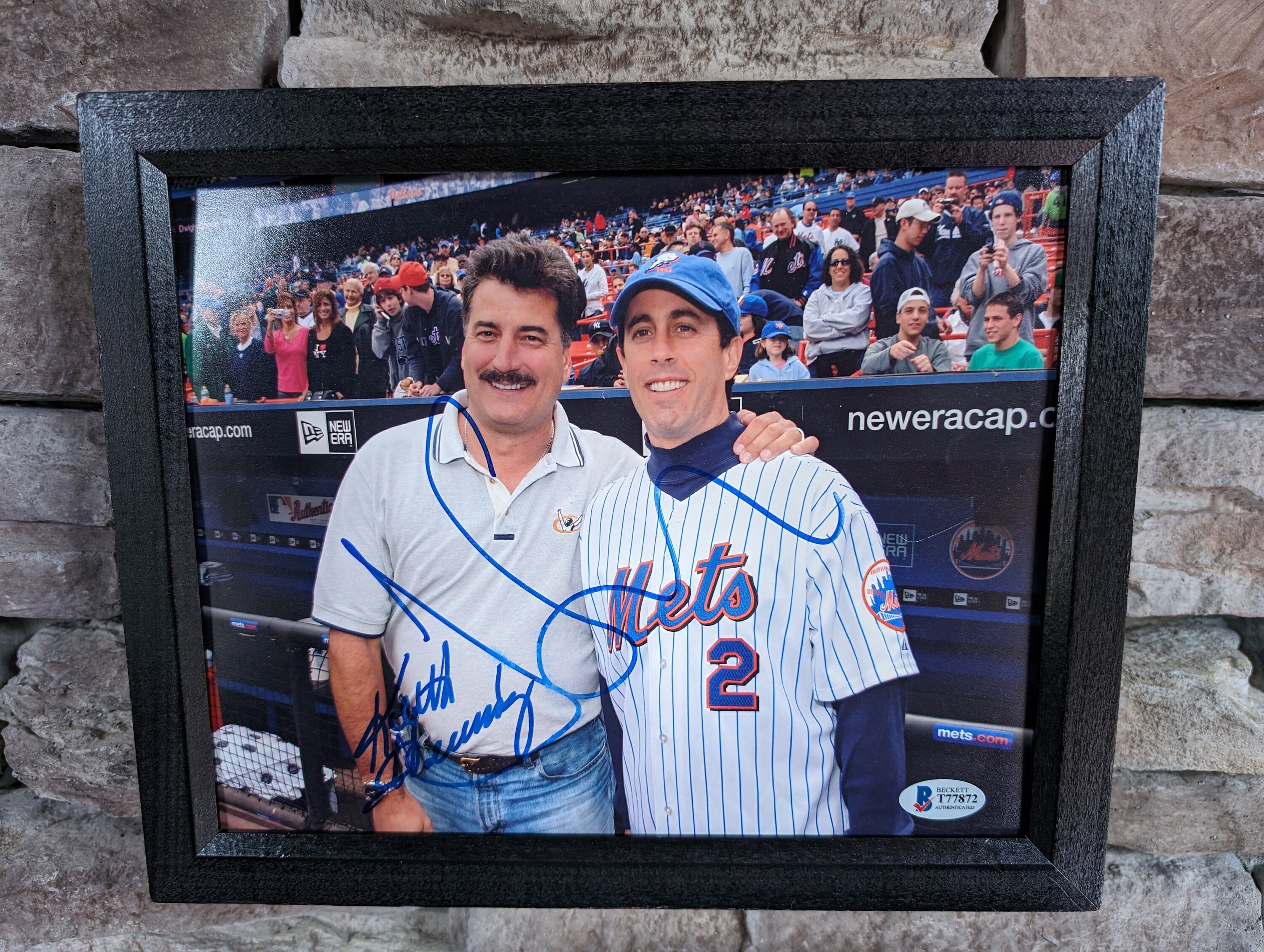Autographed Jerry Seinfeld and Keith Hernandez NY Mets 8x10inch framed photo with Certificate of authenticity from both Beckett and PSA