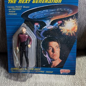Vintage 1988 Galoob Star Trek Commander William Riker action figure in original box never opened