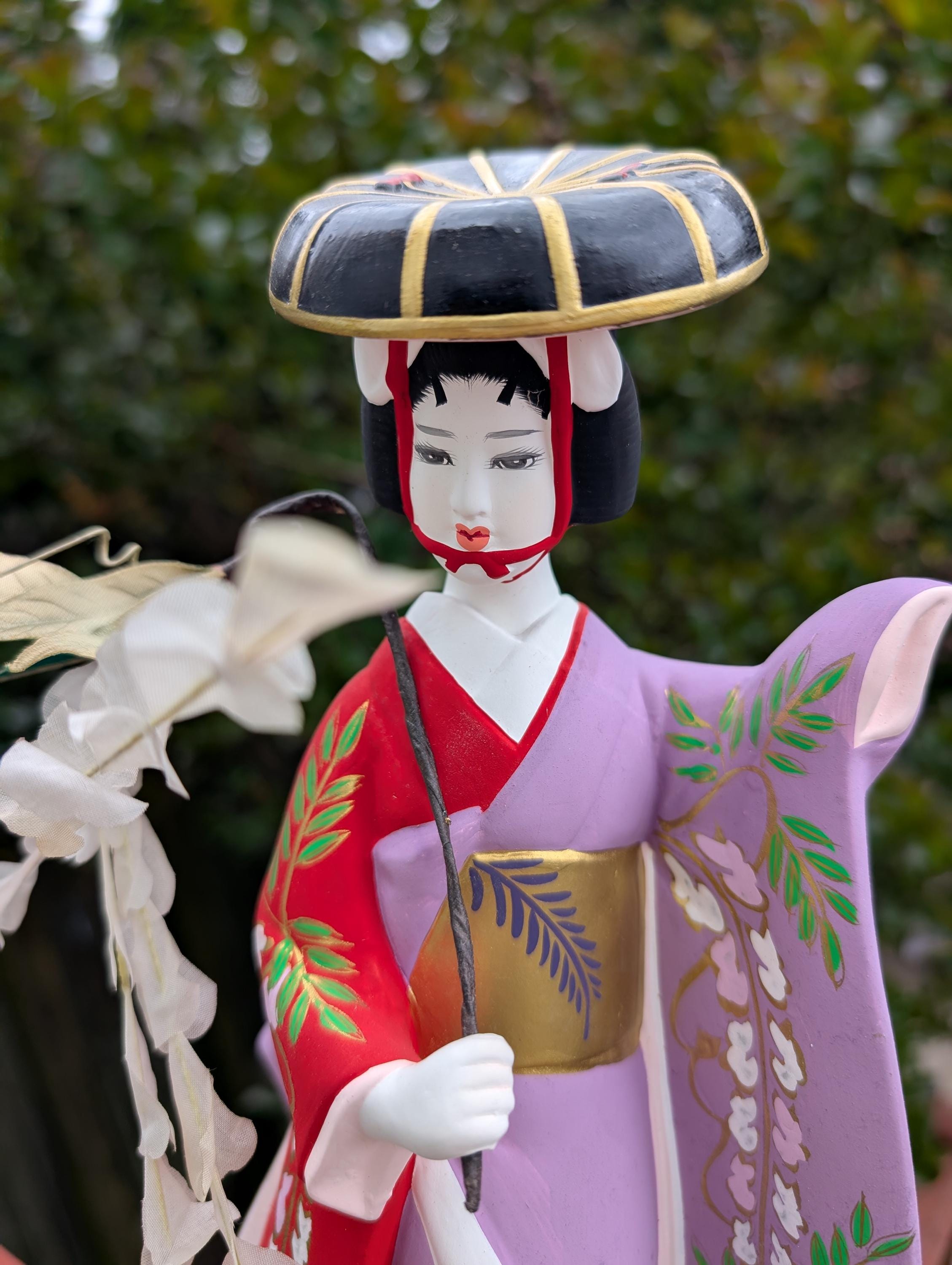 日本人形 藤娘 ガラスケース付き 昭和 アンティーク雑貨 インテリア