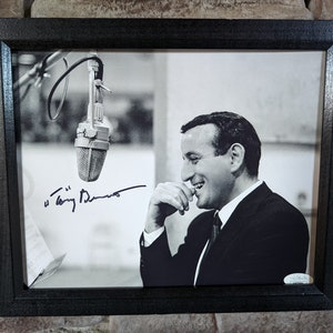 Autographed Tony Bennett 8x10 inch framed photo with certificate of authenticity from JSA