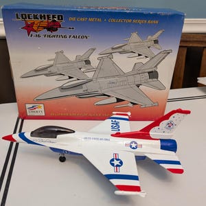 Vintage Liberty Classics SpecCast Diecast metal Coin bank US Air Force Lockheed F-16 Fighting Falcon Fighter Jet Brand new in the box 46003