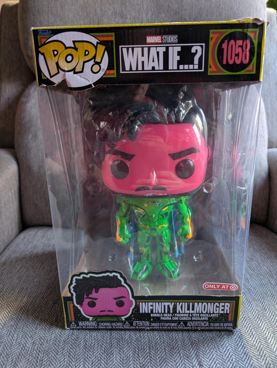 Marvel Comics Funko Pop Infinity Killmonger Blacklight 10 Inch