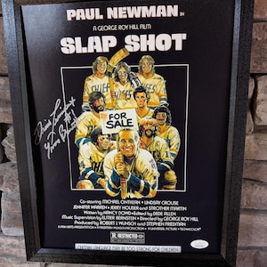 Autographed Yvon Barrette Slap Shot Goalie 11x14 inch Framed Photo With Certificate of Authenticity From JSA