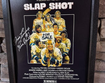 Autographed Yvon Barrette Slap Shot Goalie 11x14 inch Framed Photo With Certificate of Authenticity From JSA