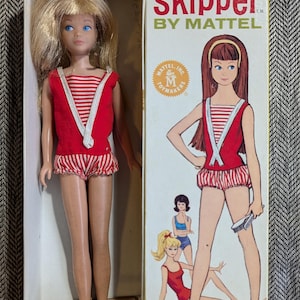 Vintage 1960s Mattel Barbie Barbies little sister Skipper doll in original box