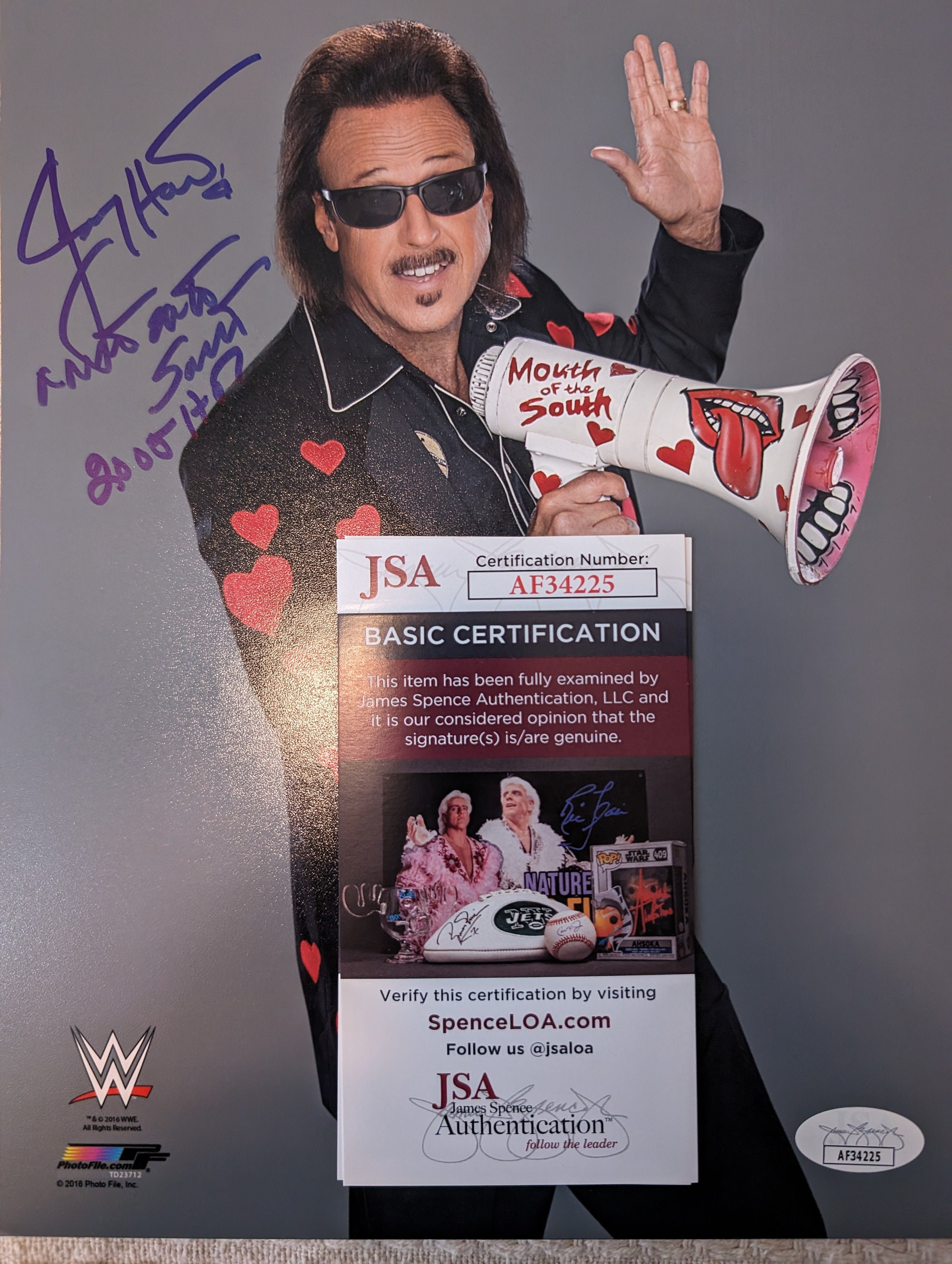 Autographed WWF WWE the Mouth of the South Jimmy Hart 8x10 Inch