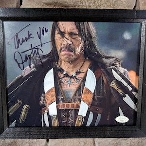 Foto emoldurada autografada de Danny Trejo Machete, 8 x 10 polegadas, com certificado de autenticidade da JSA