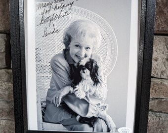 Autographed Betty White The Golden Girls 8x10 inch framed photo with certificate of authenticity from JSA