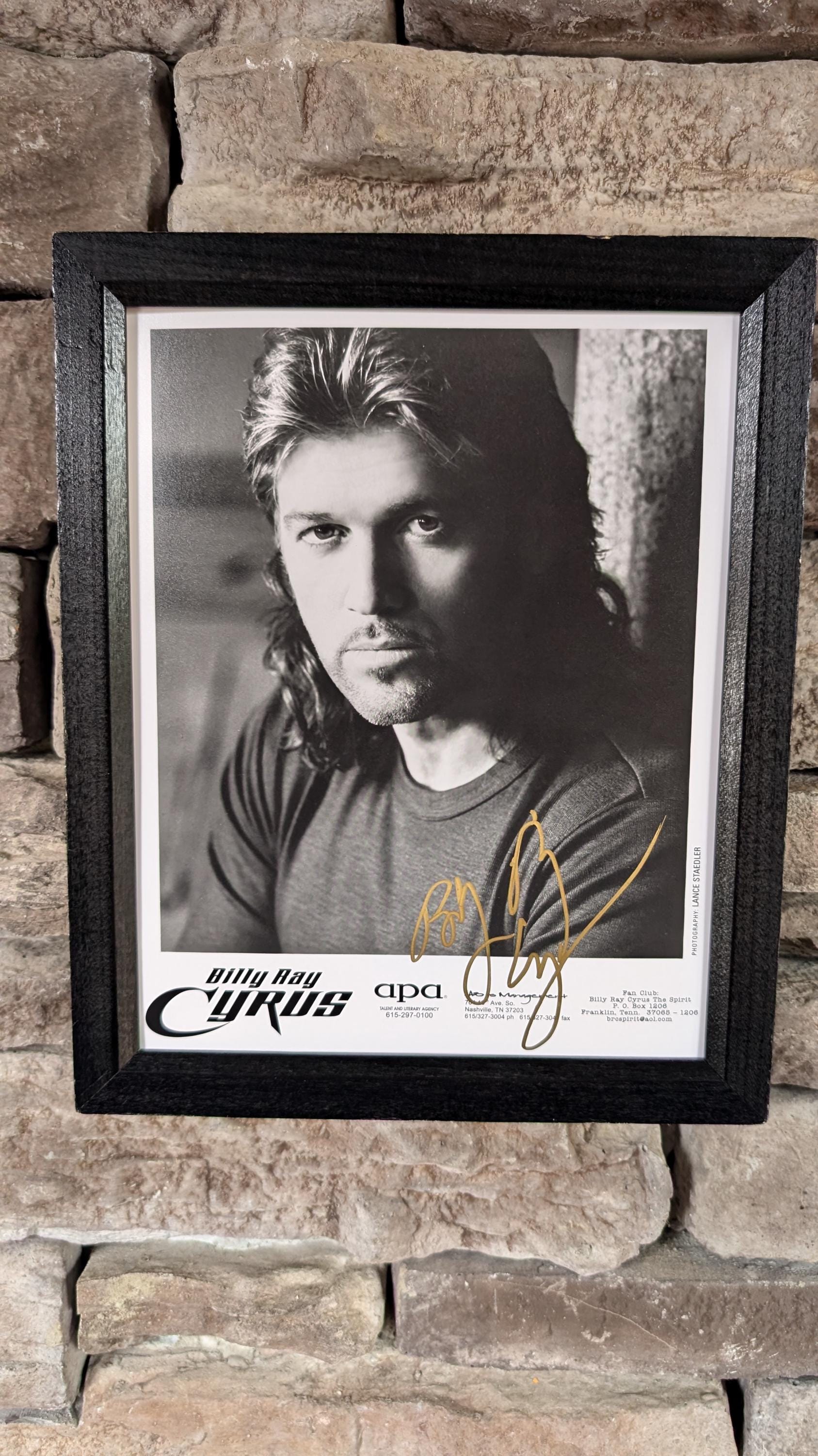 Autographed Billy Ray Cyrus Achy Breaky Hart singer . 8x10 inch framed photo with certificate of authenticity from JSA