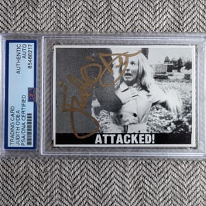 Gesigneerde Judith O'Dea Barbra Night Of The Living Dead Rookie Card, authentiek gecertificeerd door PSA