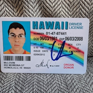 Christopher Mintz-Plasse Fogell Mclovin autografado em Superbad Mclovin Carteira de motorista falsa com certificado de autenticidade da JSA