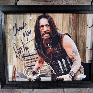 Foto emoldurada autografada de Danny Trejo Machete, 8 x 10 polegadas, com certificado de autenticidade da JSA