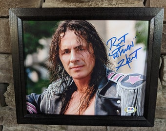 Autographed Bret Hart 8x10 inch framed photo with certificate of authenticity from PSA