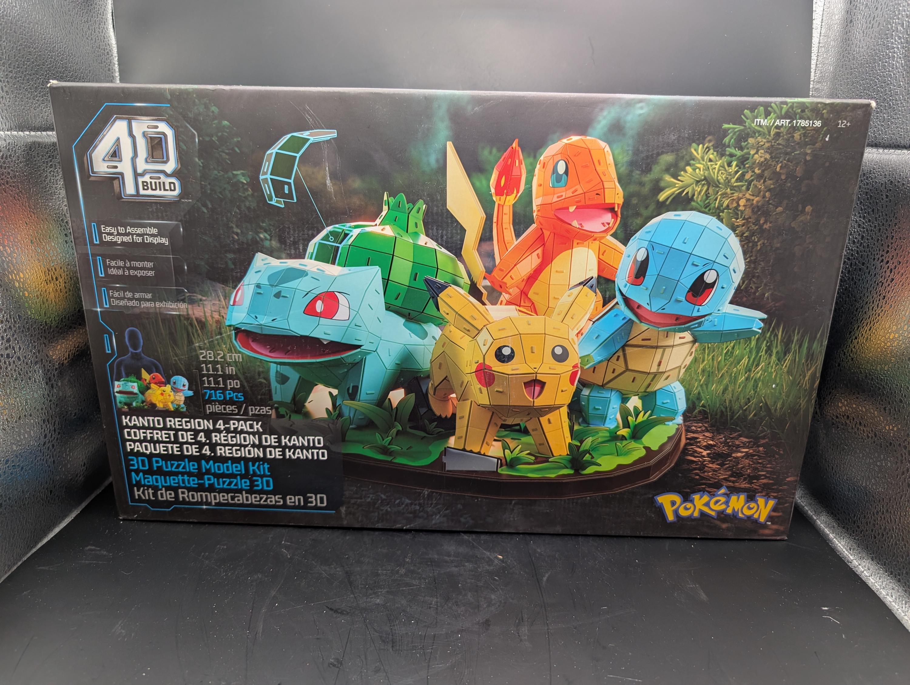 Pokemon 4D Build Kanto Region 4 Pack 3D Puzzle Model Kit Pikachu