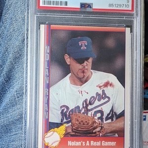 Carte collezionabili Pacific del 1991 n. 92 Nolan Ryan Nolans, una vera carta da baseball da giocatore in perfette condizioni, classificata PSA 9 Mnt.