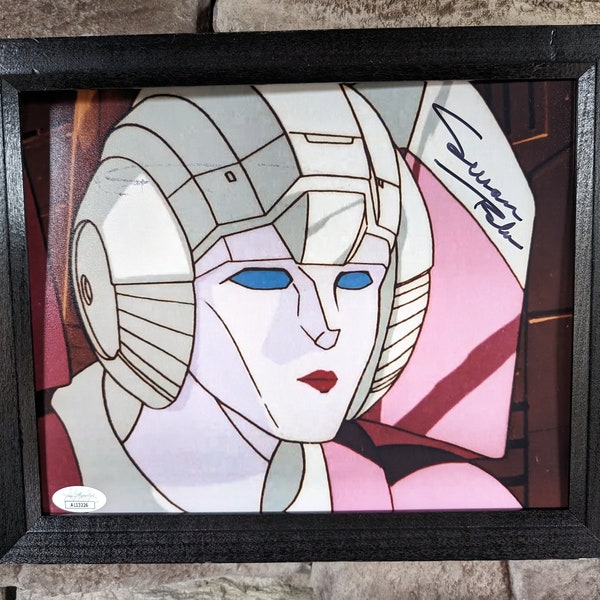 Autographed Susan Blu voice of Arcee in Transformers 8x10 inch framed photo with certificate of authenticity from JSA