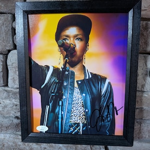 Autographed Lauryn Hill 8x10 inch framed photo with certificate of authenticity from JSA