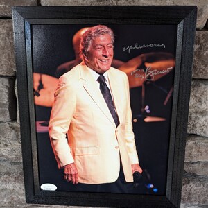 Autographed Tony Bennett 8x10 inch framed photo with certificate of authenticity from JSA