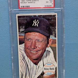1964 Topps Giants Mickey Mantle Baseball Card Graded PSA 6 Ex - MT Excellent - Mint Zustand