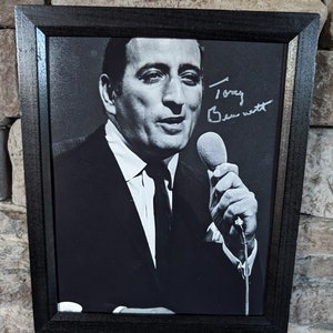 Autographed Tony Bennett 8x10 inch framed photo with certificate of authenticity from JSA