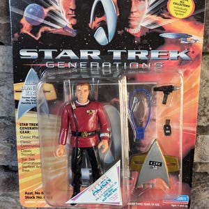 Vintage 1996 Playmates Star Trek Captain James T Kirk action figure in original box never opened