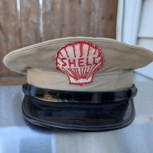Vintage 1950s Shell Oil Gas Station Attendants hat .