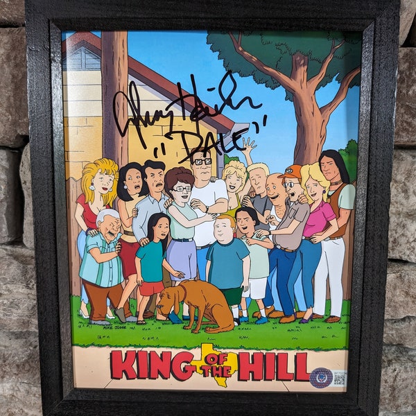 Autographed Johnny Hardwick Voice of Dale Gribble King Of The Hill 8x10 inch framed photo with certificate of authenticity from Beckett