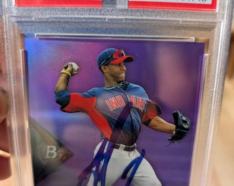 Tarjeta de béisbol autografiada de Francisco Lindor NY Mets Cleveland Guardians Bowman Platinum Rookie Prospect autenticada por PSA Auto Graded 10