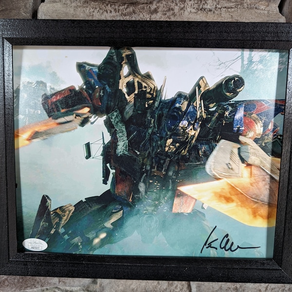 Autographed Peter Cullen voice of Optimus Prime Transformers 8x10 inch framed photo with certificate of authenticity from JSA