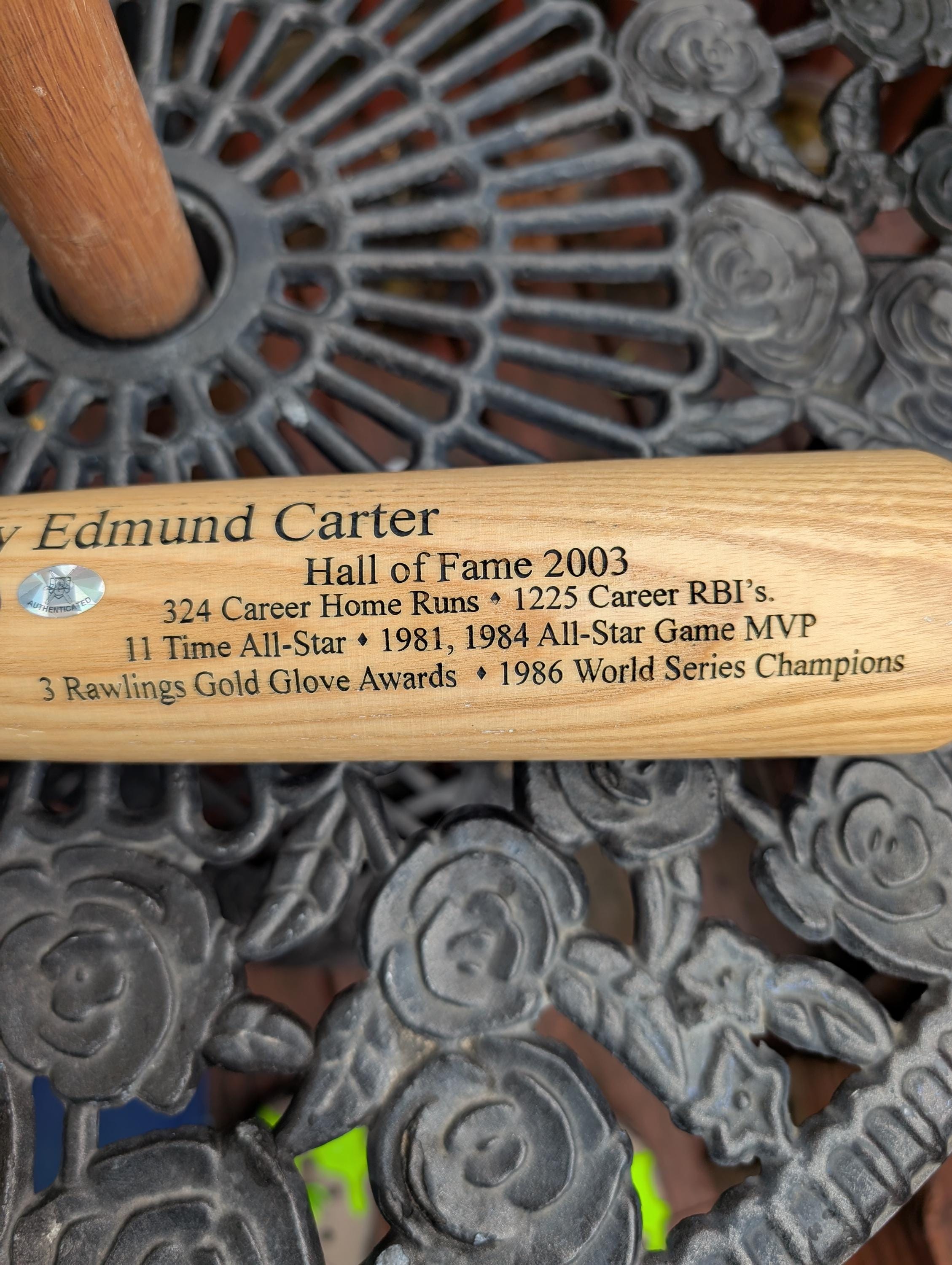 ゲイリー・カーター直筆サイン入り NY メッツ殿堂入りバット ゲイリー