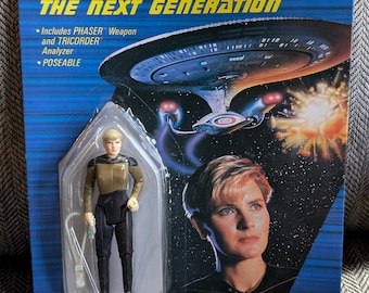 Vintage 1988 Galoob Star Trek Lieutenant Tasha Yar action figure in original box never opened