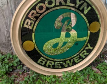 1990s Brooklyn Brewery Mirror bar Beer sign