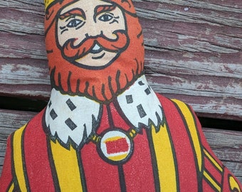 Poupée vintage en peluche Burger King des années 1970.